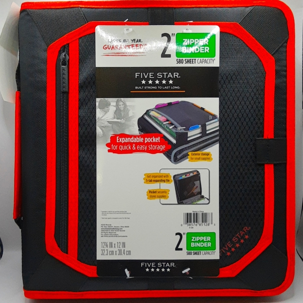 Five Star 2-inch 3-Ring Zipper Binder, Expansion Panel BTS School BTC Campus